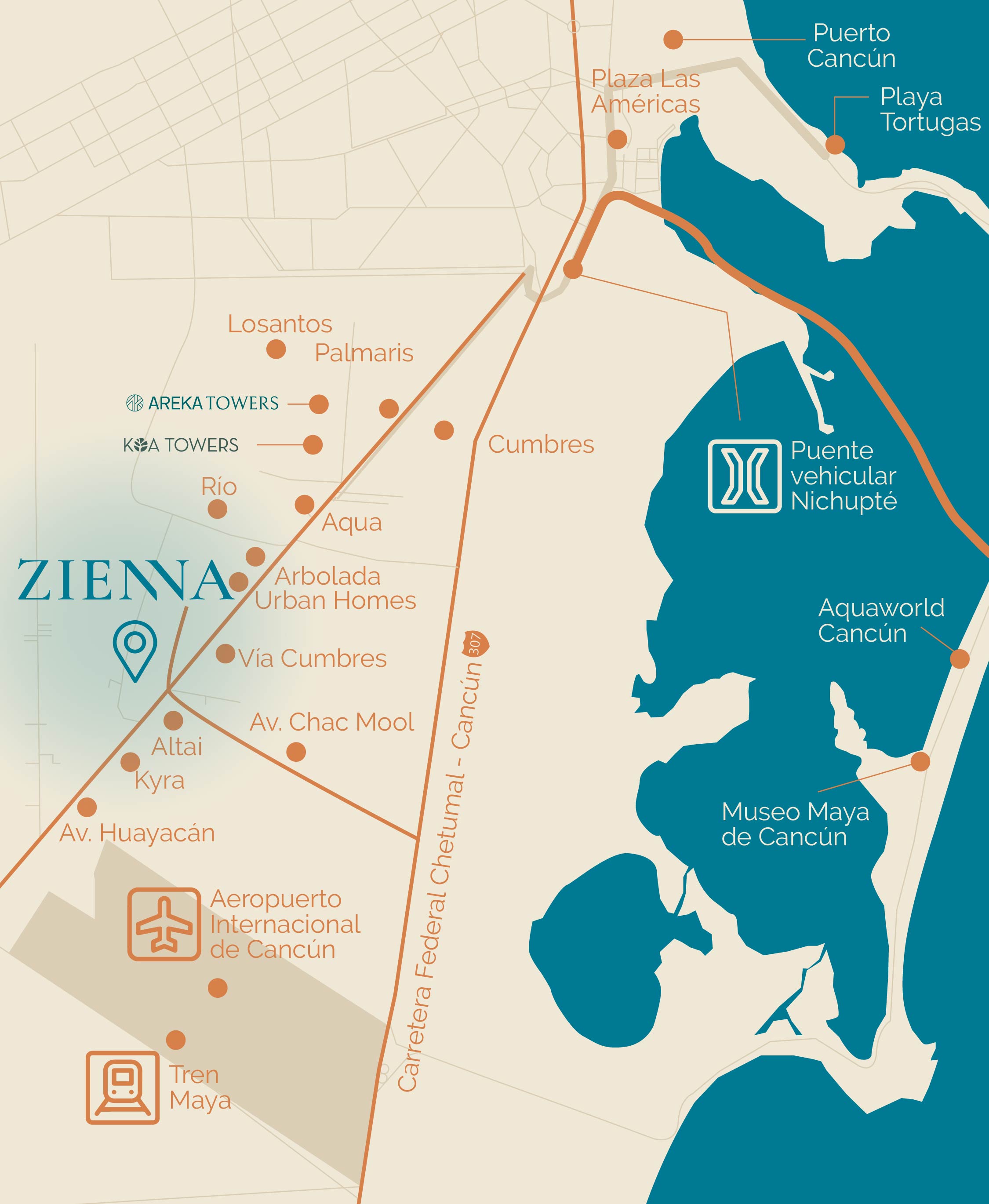mapa zienna
